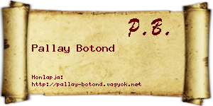 Pallay Botond névjegykártya